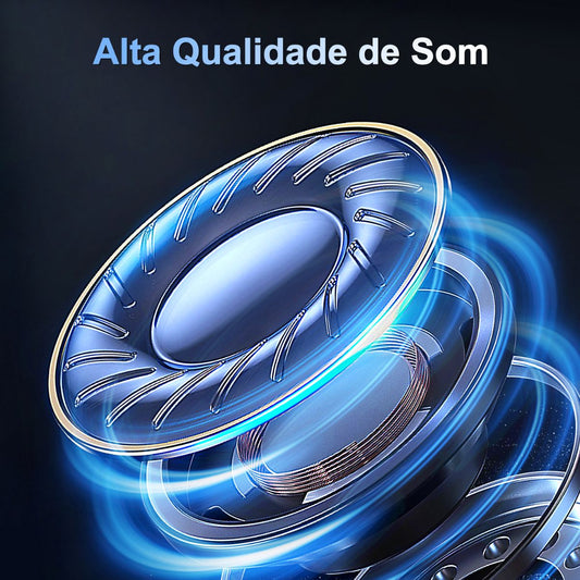 Fone com alto-falantes de 14mm e cabo de 1.2m – resistente e ergonômico