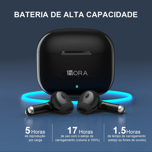 Fone de Ouvido Sem Fio Bluetooth 5.3 Intra-Auricular 1Hora AUT203 – Preto ou Branco