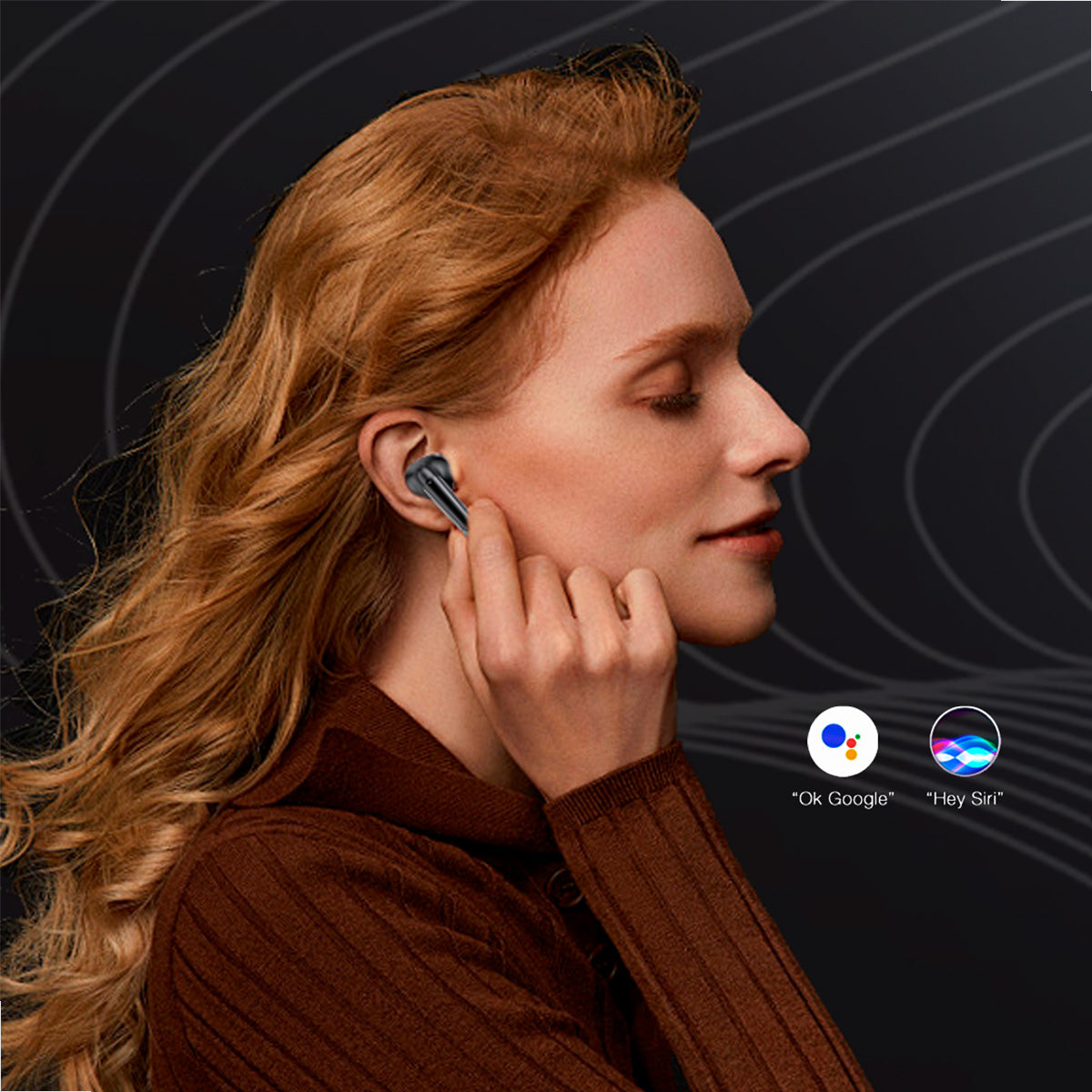 Fone Bluetooth preto sendo utilizado por uma pessoa – conforto em uso