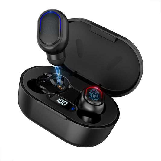 Fone Bluetooth 1HORA AUT114 Preto com estojo compacto e display LED aceso