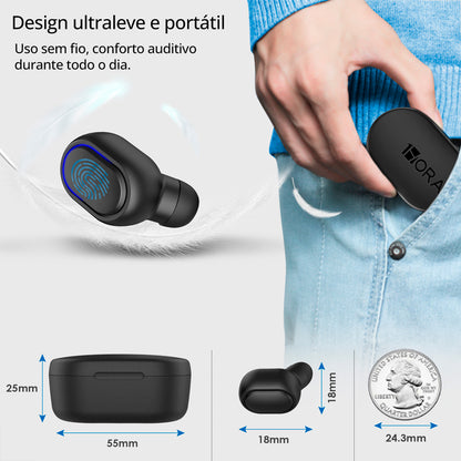 Estojo compacto, controle de música e chamadas do AUT114 Preto