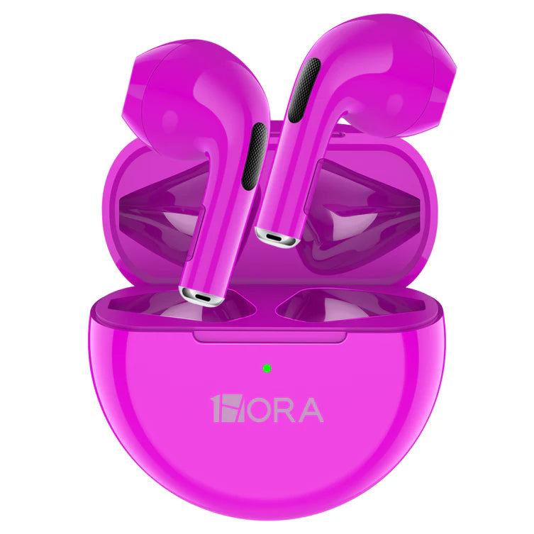 Fone de ouvido 1Hora AUT119 Magenta com estojo compacto e display LED aceso