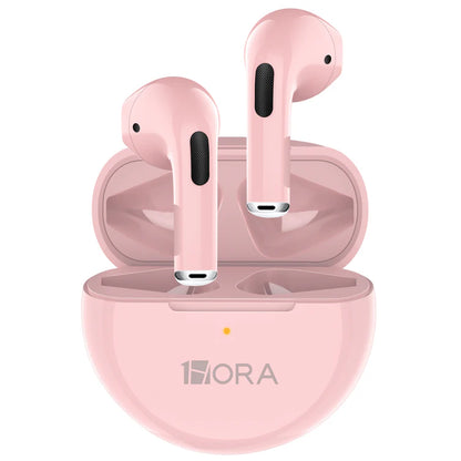 Fone de ouvido 1Hora AUT119 Rosa com estojo compacto e display LED aceso