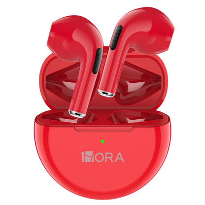 Fone de ouvido 1Hora AUT119 Vermelho com estojo compacto e display LED aceso