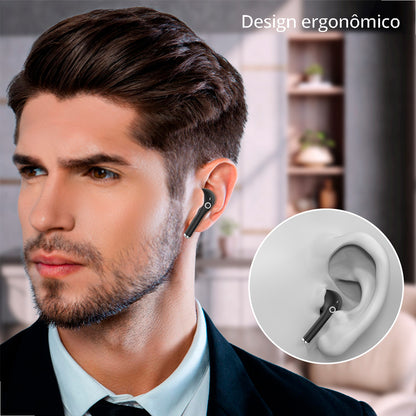 Fone Bluetooth Sem Fio 1HORA AUT201 – USB‑C, Som Imersivo e 22h de Bateria