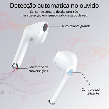 Fone Bluetooth Sem Fio 1HORA AUT201 – USB‑C, Som Imersivo e 22h de Bateria