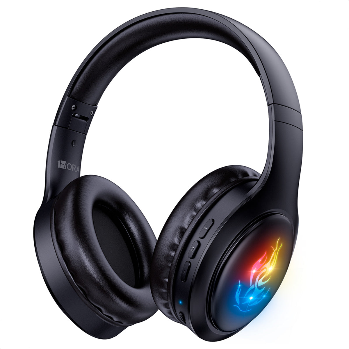 Fone de ouvido Bluetooth Over-Ear 1HORA AUT202 com design moderno na cor preta