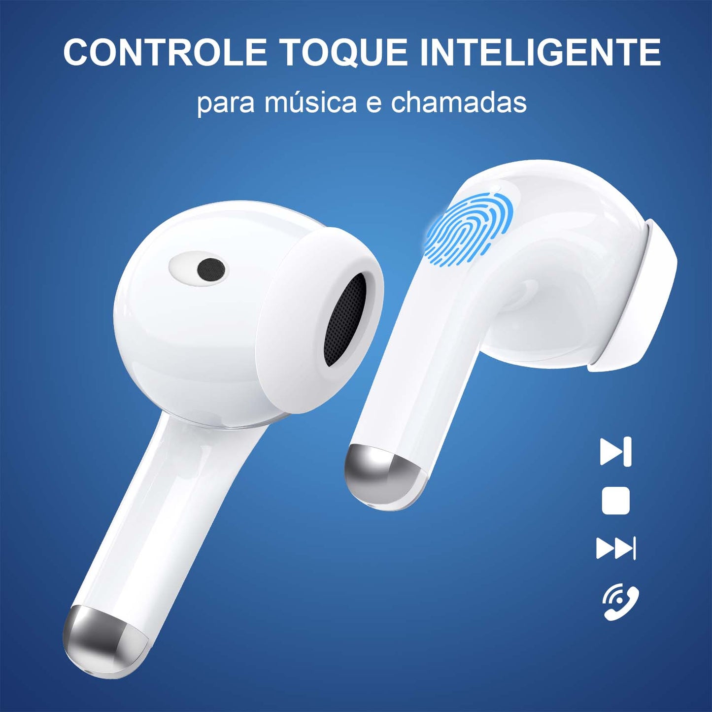 Fone de Ouvido Sem Fio Bluetooth 5.3 Intra-Auricular 1Hora AUT203 – Preto ou Branco