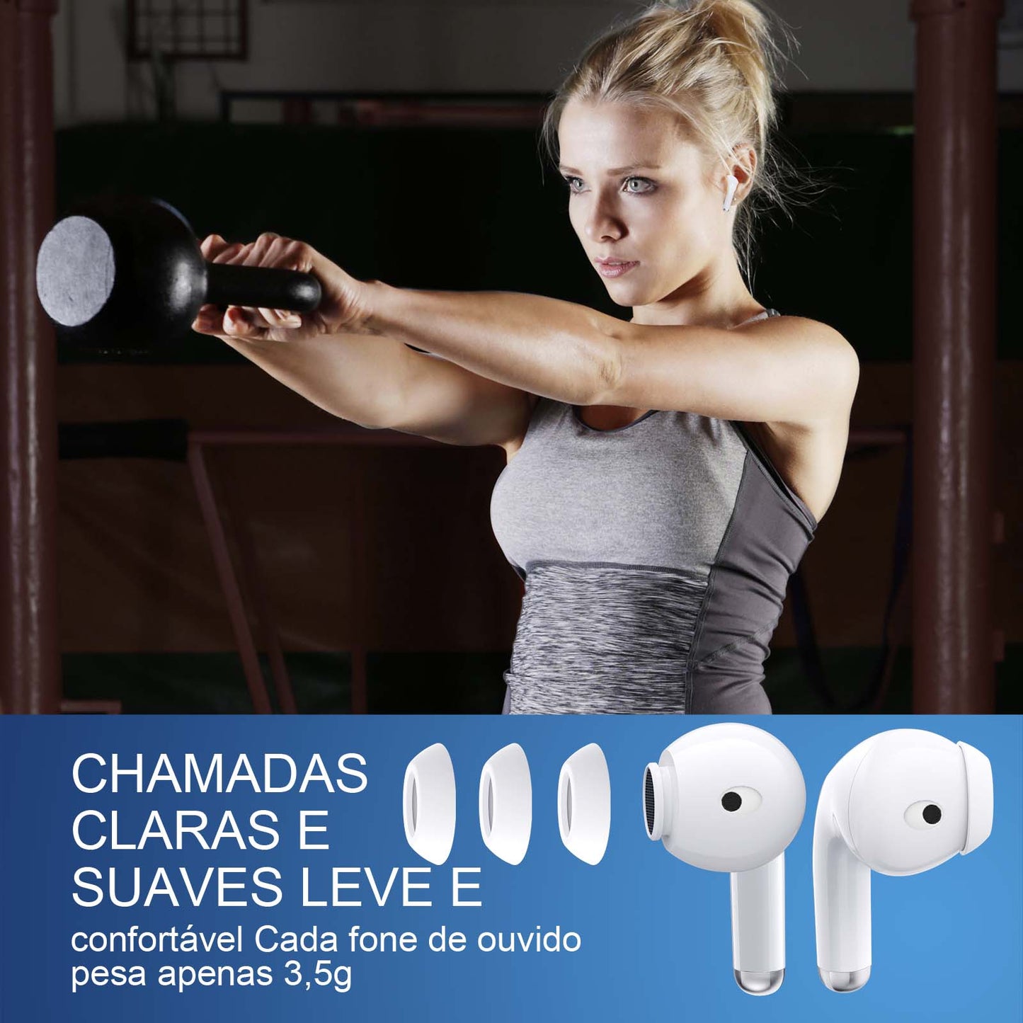 Fone de Ouvido Sem Fio Bluetooth 5.3 Intra-Auricular 1Hora AUT203 – Preto ou Branco