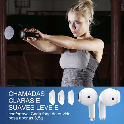 Fone de Ouvido Sem Fio Bluetooth 5.3 Intra-Auricular 1Hora AUT203 – Preto ou Branco