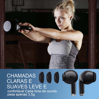 Fone de Ouvido Sem Fio Bluetooth 5.3 Intra-Auricular 1Hora AUT203 – Preto ou Branco
