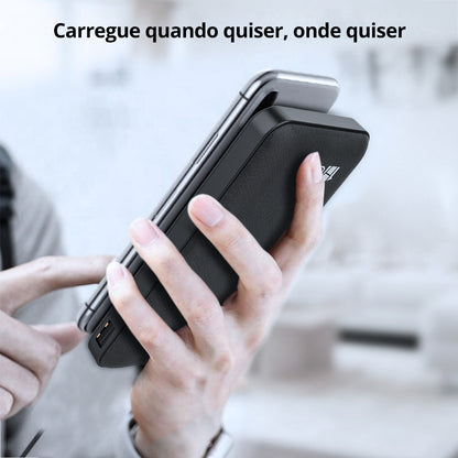 Carregador portátil 1HORA com design compacto de 14x6,7x2,1cm