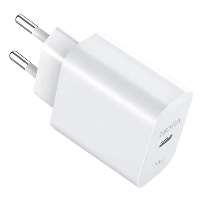Carregador Tipo-C Turbo 20W GAR152 da 1HORA com design compacto e cor branca